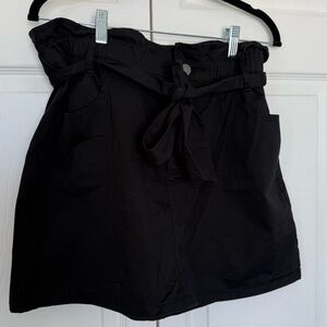 New Garage Black Paperbag Tie-Waist Women's Skirt Size large